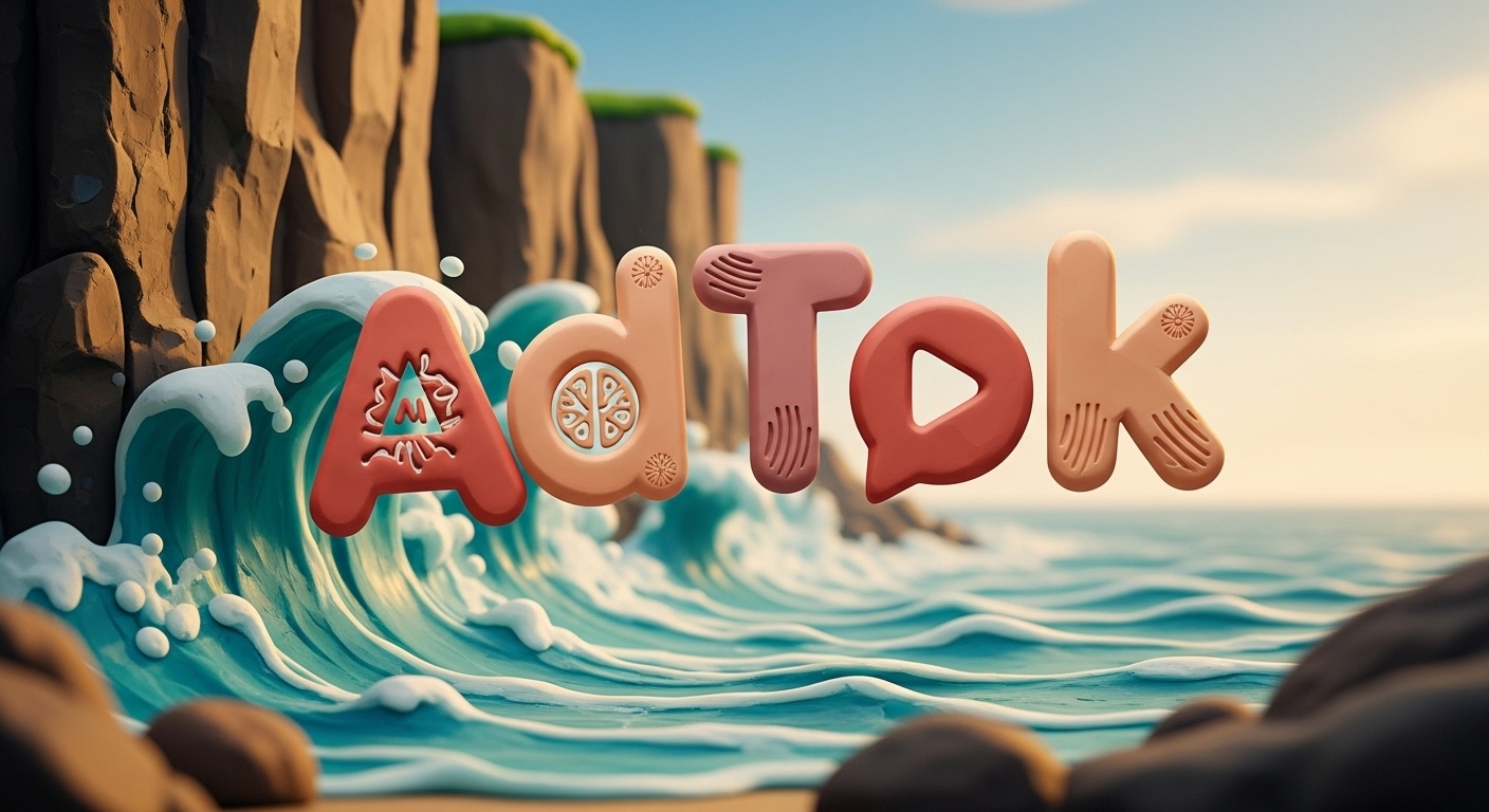 AdTok Logo with ocean wave